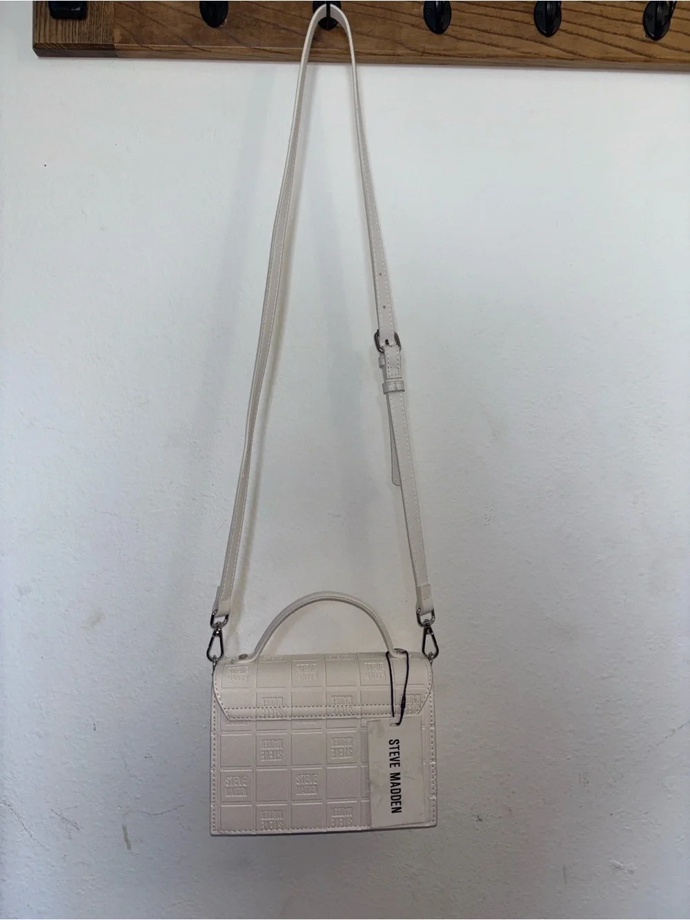 Steve Madden White Logo Embossed Crossbody